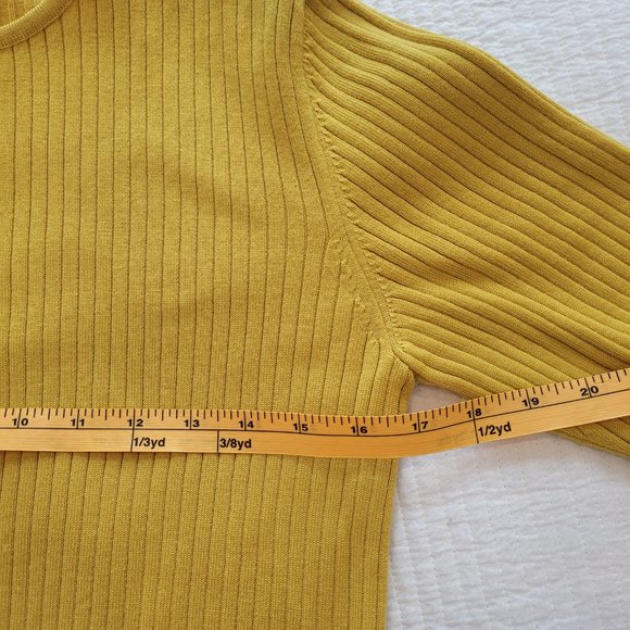 Gino Paoli Vintage Ribbed Knit Sweater Gold / Mustard - Picture 3 of 10